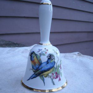 Vintage Parrot Birds Bone China Bell